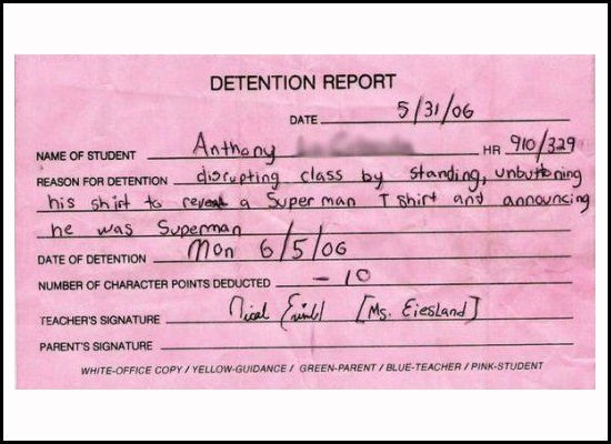 Well Maybe He Is??-12 Funniest Detention Slips Ever