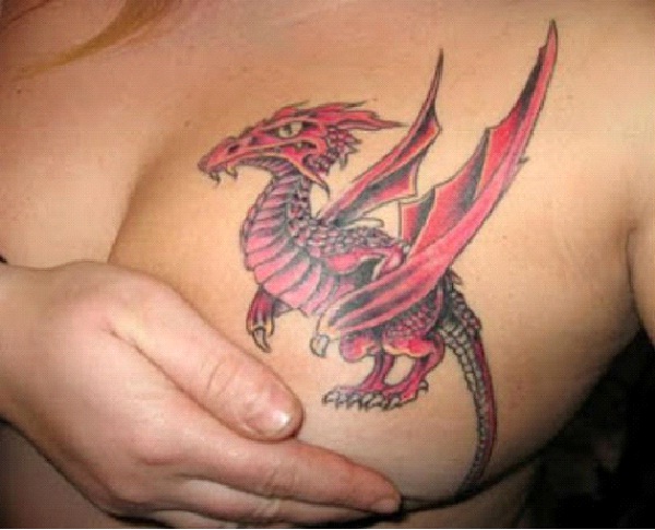 Fire Breasting Dragon-Amazing Dragon Tattoos
