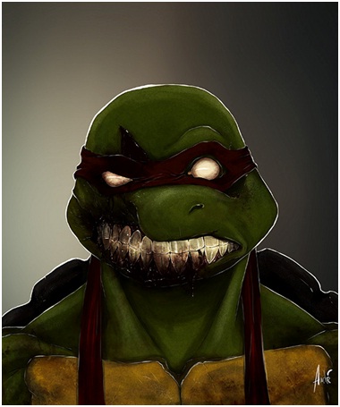 Donatello Turtle Zombie-Zombified Faces Of Famous Cartoons