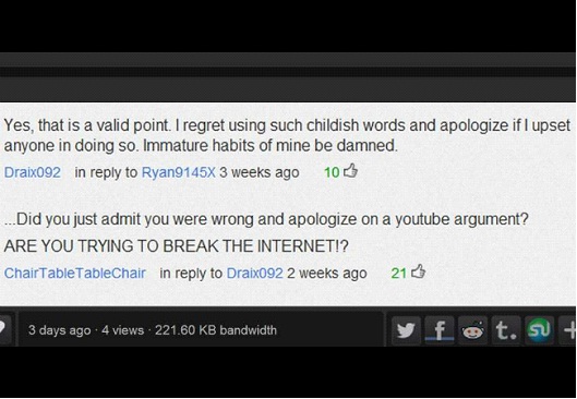 YouTube Apology-Most Hilarious YouTube Comments