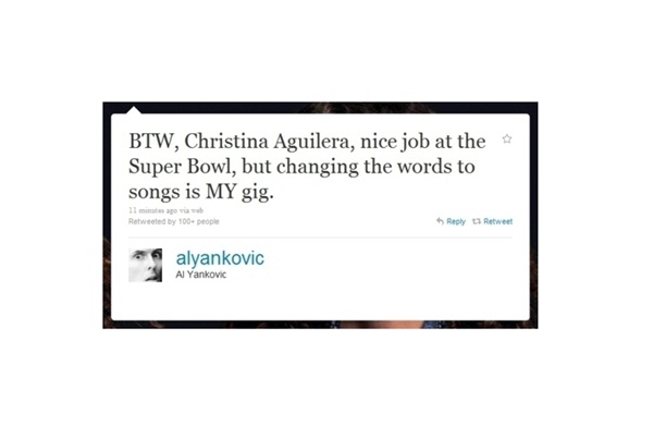 Weird Al Yankovic's Quip at Christina Aguilera-Funniest Celebrity Tweets