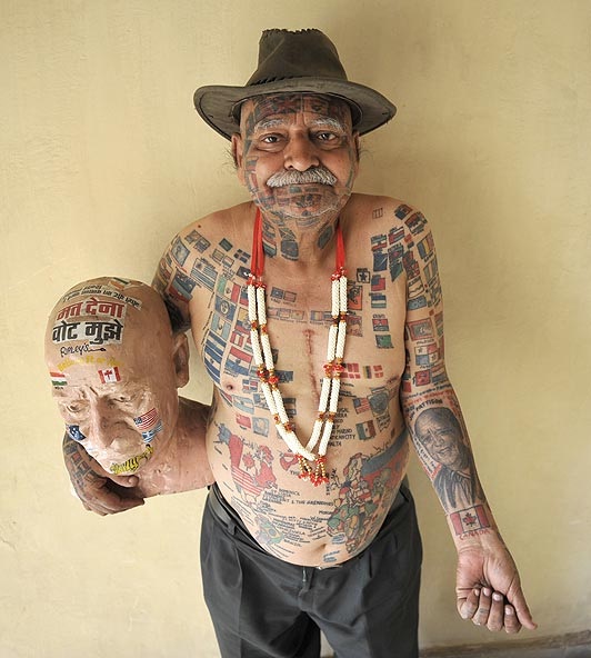 Flag Tattoos-Old People With Tattoos
