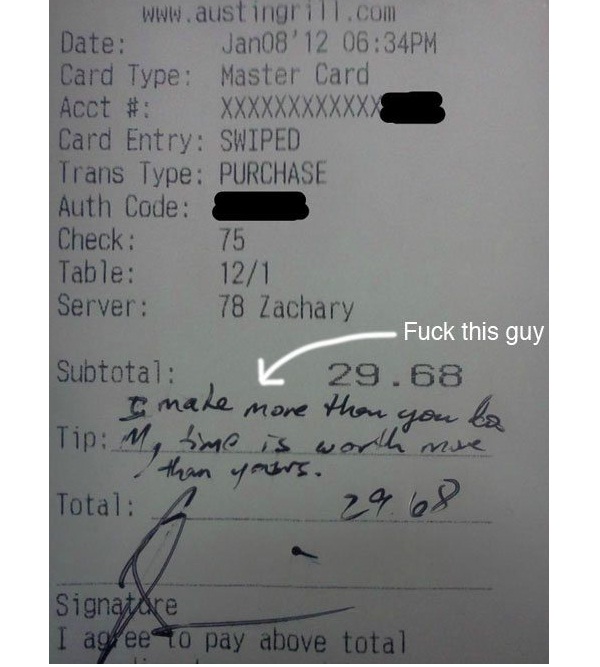 Seriously?-Absolutely Hilarious Receipt Tips