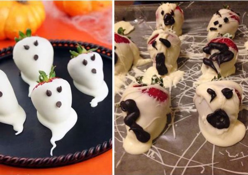 Halloween Strawberry Ghosts-15 Funniest Halloween Recipe Fails