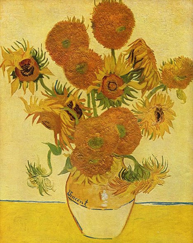 Vase With Fifteen Sunflowers By Vincent Van Gogh (.5 Million)-15 Ridiculous Paintings Sold For Millions Of Dollars