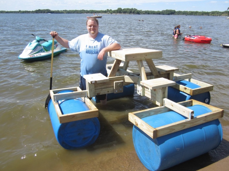 A Boat Made Using Empty Drums-15 Innovations That Are Super Genius