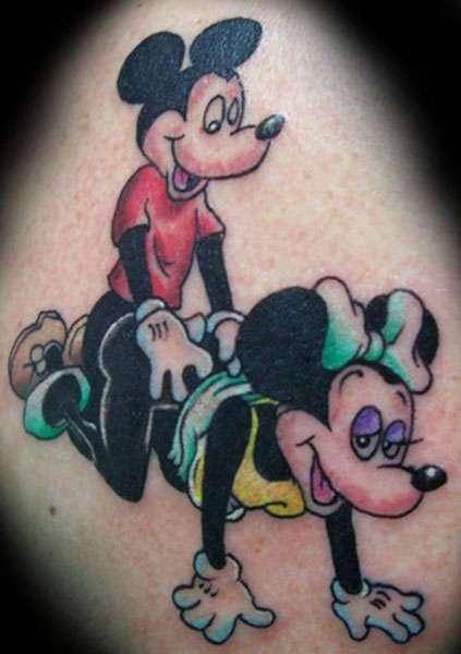 Mickey and Minnie Doing that Thing-15 Most Inappropriate Disney Tattoos Found On The Internet