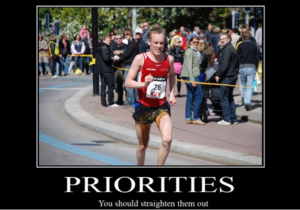 Yes go on finish the race-Terrible Pics Depicting Priorities Of People