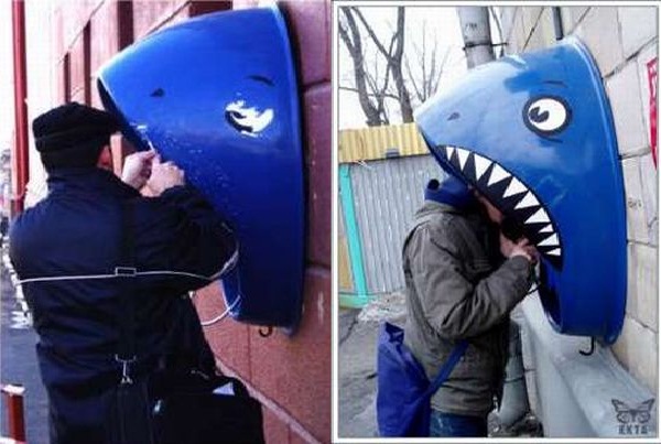 Swallowed by a shark-Weirdest Public Phone Booths