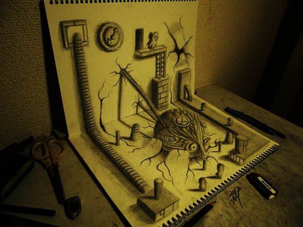 The bug-Amazing 3d Paper Drawings