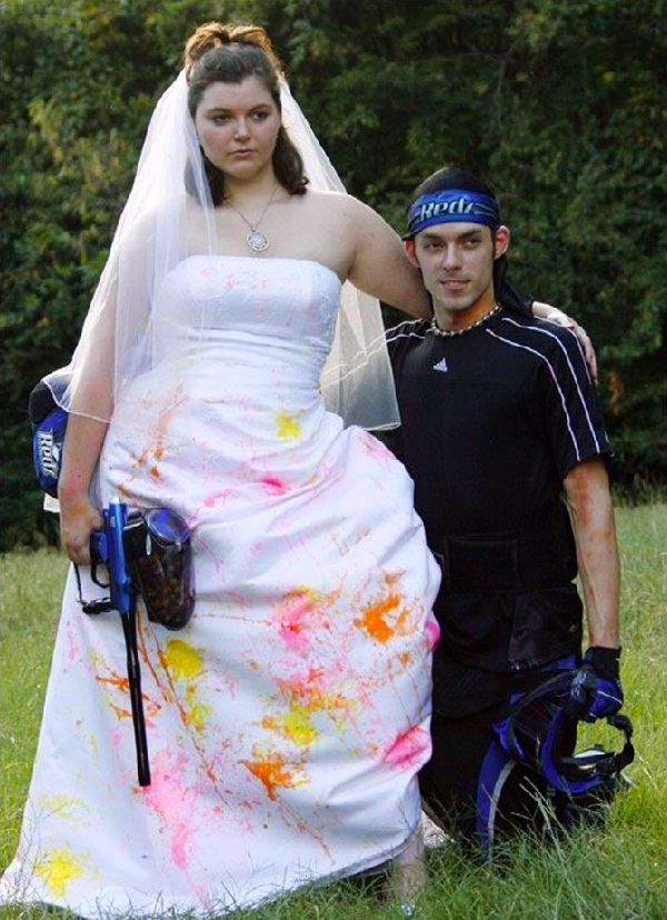 Paintball wedding dress-Worst Wedding Dresses
