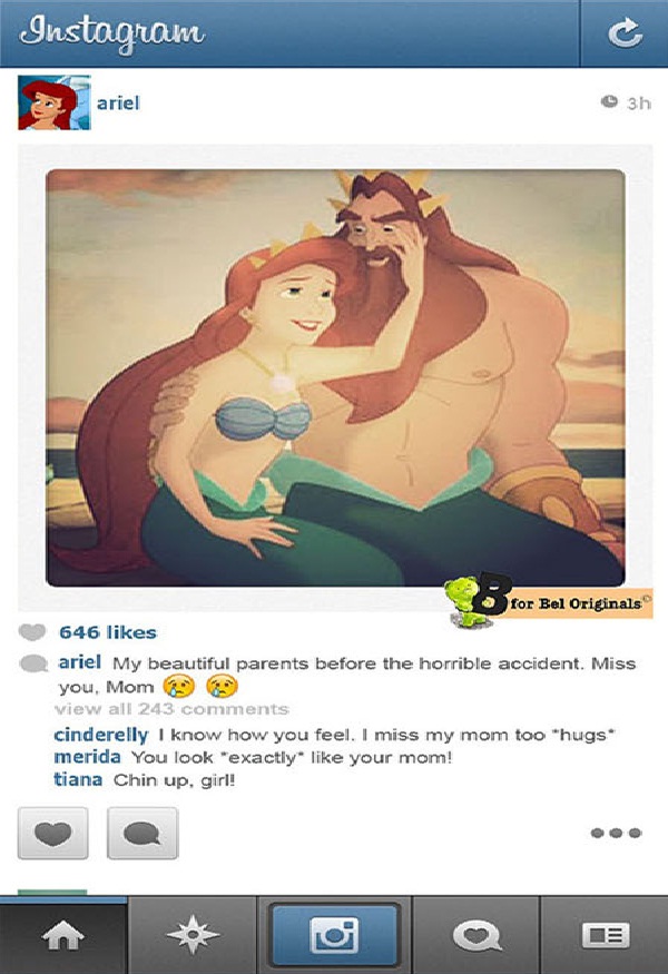 As A Memorial-If Disney Princesses Had Instagram