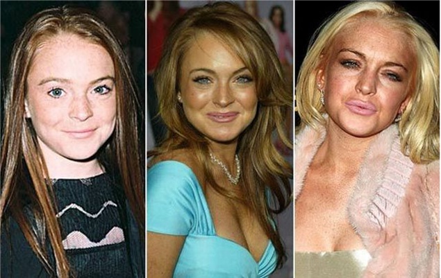 Lindsay Lohan-Adult Photos Vs. Childhood Photos