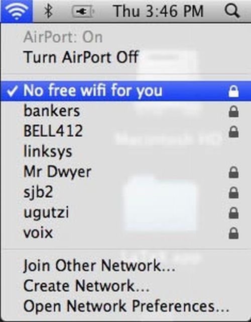 Stopping freeloaders-Funny Wifi Names