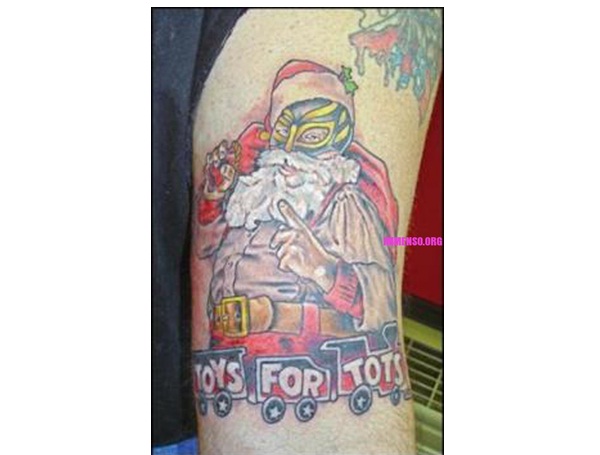 Masked Santa Claus Tattoo-Craziest Christmas Tattoos