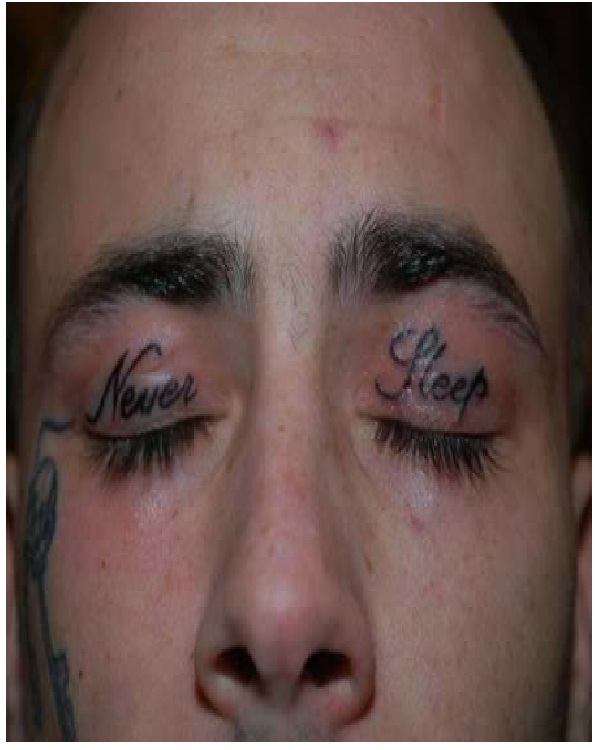 Never Sleep-Weirdest Eyelid Tattoos