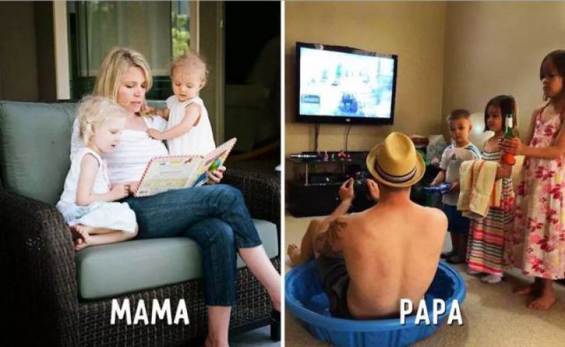 Spending Time with Kids - Mom vs. Dad-15 Hilarious Differences Between Mom And Dad