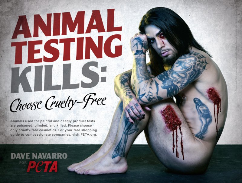 Dave Navarro -Animal Testing-15 Celebrities Who Have Stripped For Charity