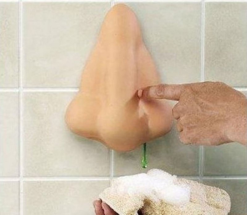 Fun Runny Nose Shower Gel Dispenser-36 Strangest Gadgets That You Can Buy