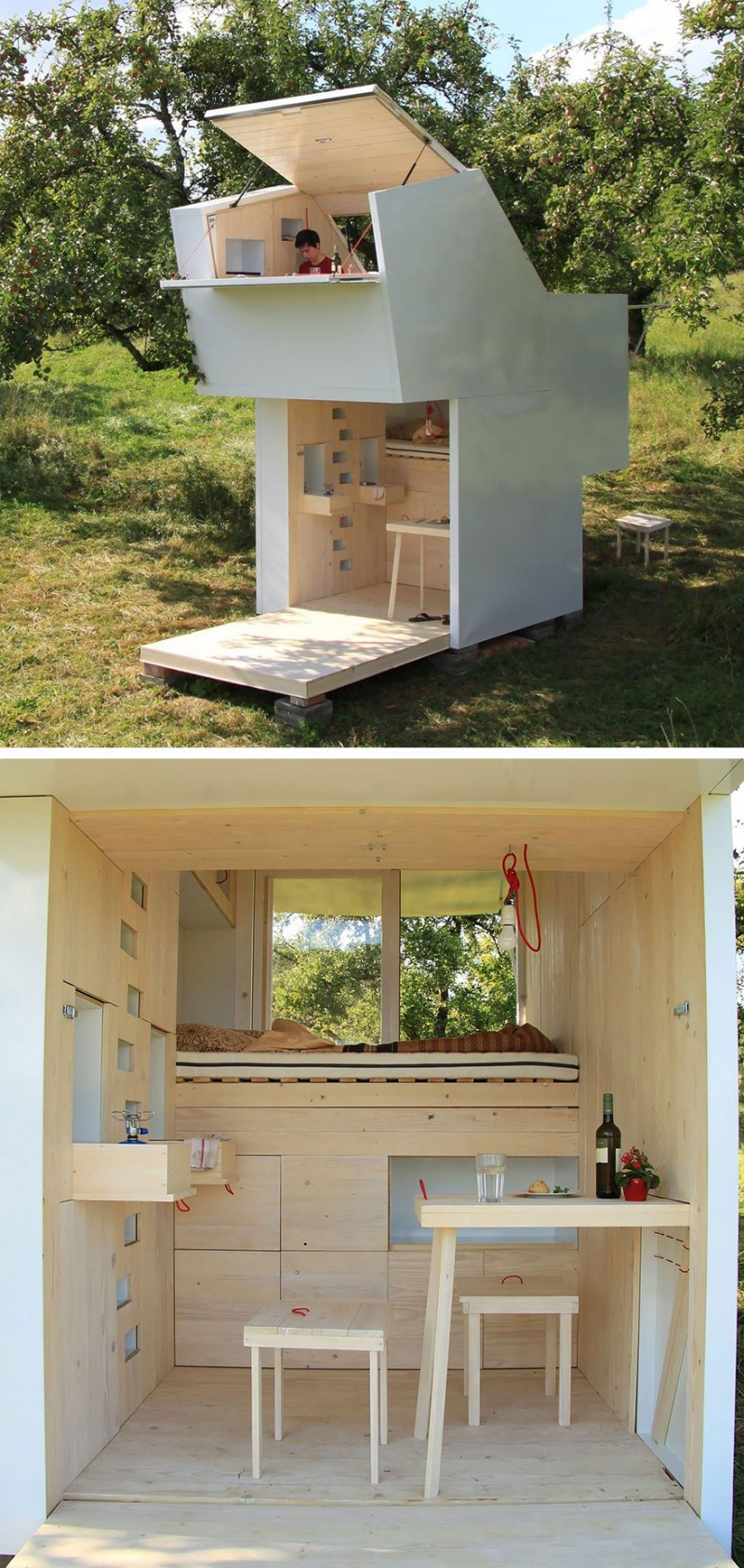 A Small Wooden Shelter-15 Tiniest Houses Which Are Small From The Outside But Big On The Inside