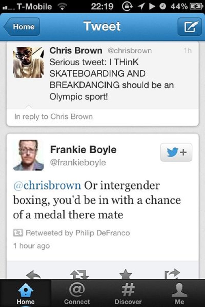 Chris Brown Vs. Frankie Boyle-15 Hilarious Twitter Comebacks Ever