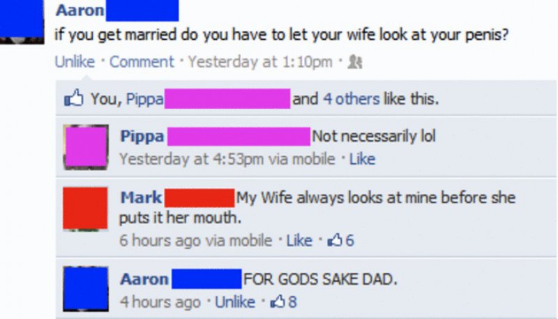 This Awkward Reply from a Dad-15 Most Embarrassing Dads On Facebook Ever