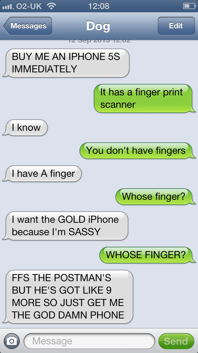 Dog Knows iPhones do not Work with Paws-15 Hilarious Dog Texts