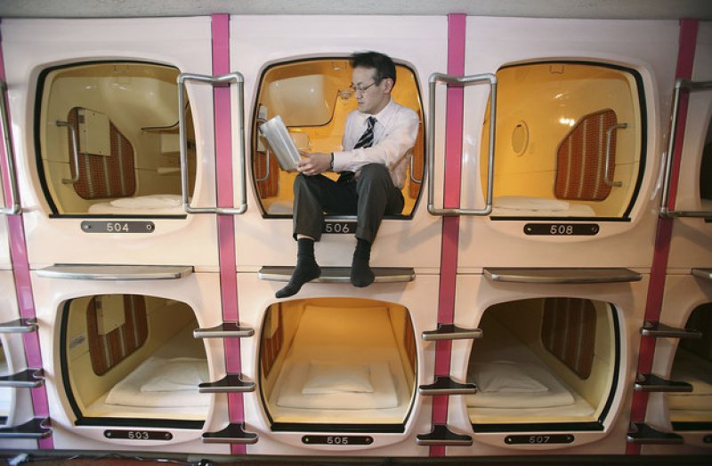 Japanese Capsule Hotels-15 Weird Things That Can Happen Only In Japan