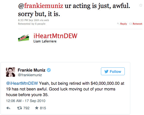 Frankie Muniz vs. Random Person-15 Hilarious Twitter Comebacks Ever