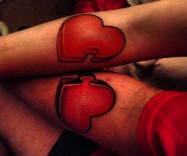 Heart pieces-Best Couple Tattoos