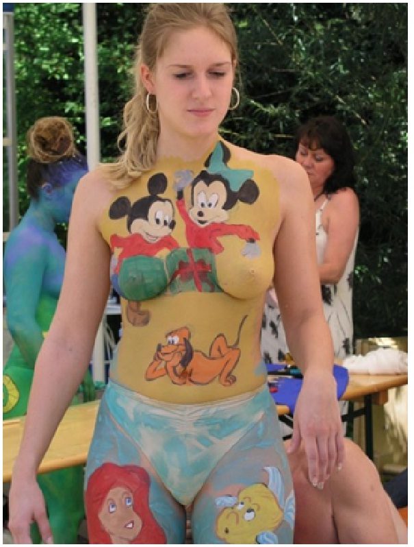 Minnie, Ariel, Pluto, Mickey-Disney Full Body Painting