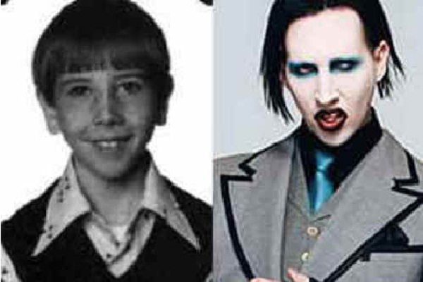 Marilyn Manson-Adult Photos Vs. Childhood Photos