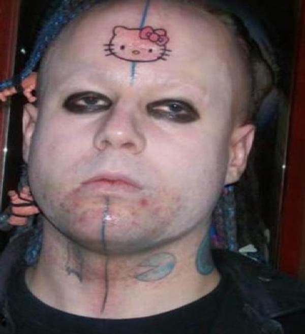 That does not work-Bizarre Forehead Tattoos