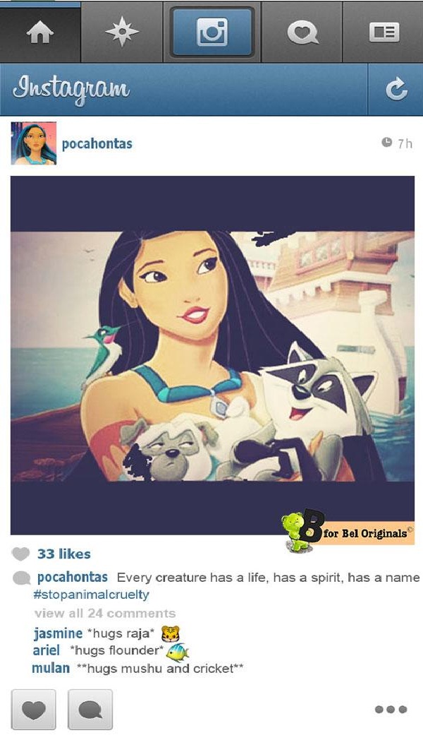 The Animal Lover-If Disney Princesses Had Instagram