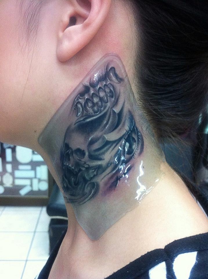 Skulls-Insane Neck Tattoos