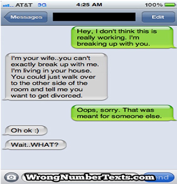 For the wife-Funny Ways To Respond To A Wrong Number Text