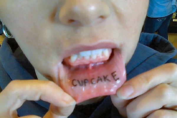 Inside of the lip-Craziest New Types Of Tattoos