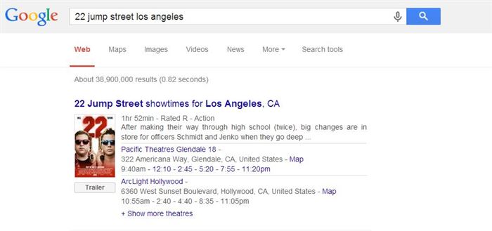 Know Movie Timings in Your City-15 Google Hacks That Make Your Life Simpler