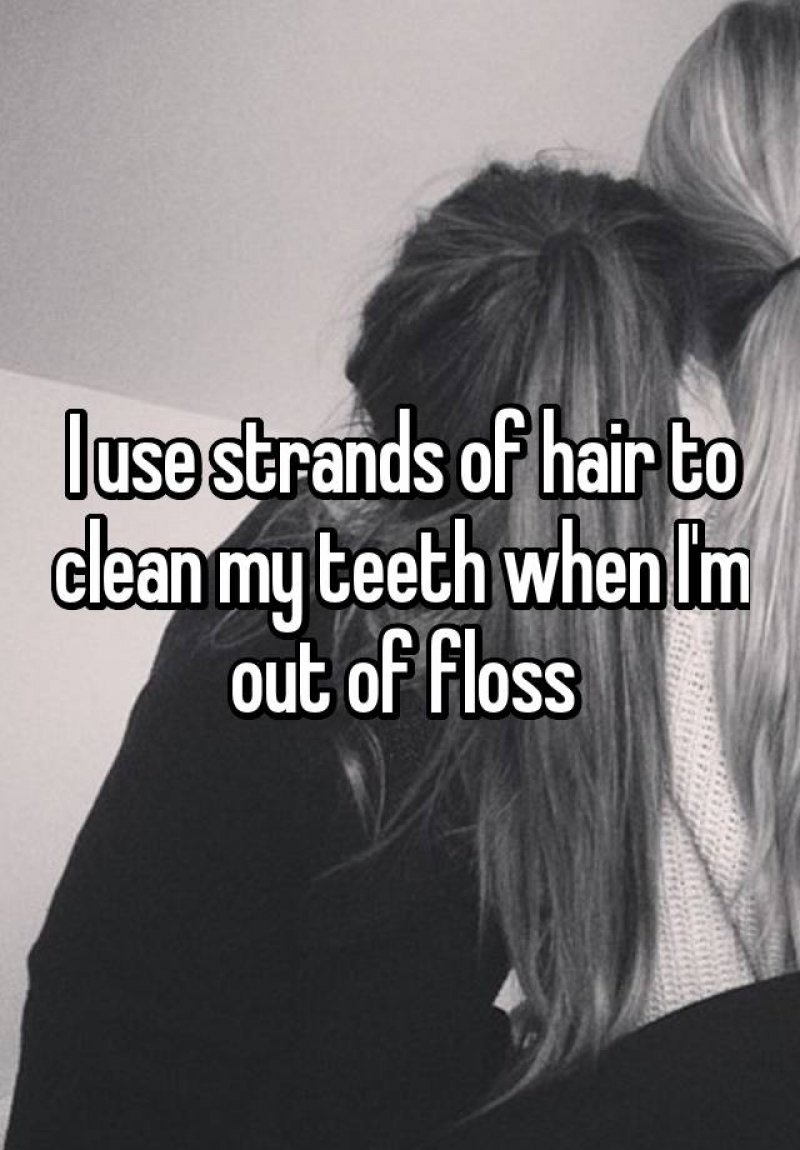 Replace Dental Floss with Hair -15 Ridiculous Life Hacks For All The Lazy People Out There