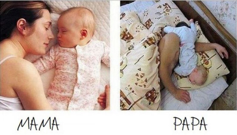 Co-sleeping with Baby - Mom vs. Dad-15 Hilarious Differences Between Mom And Dad
