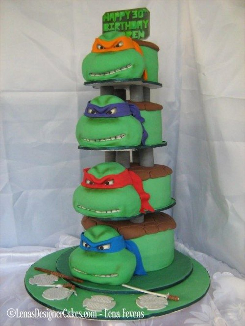 Teenage Mutant Ninja Turtles Cake-15 Amazing 3D Cartoon Model Cakes Ever