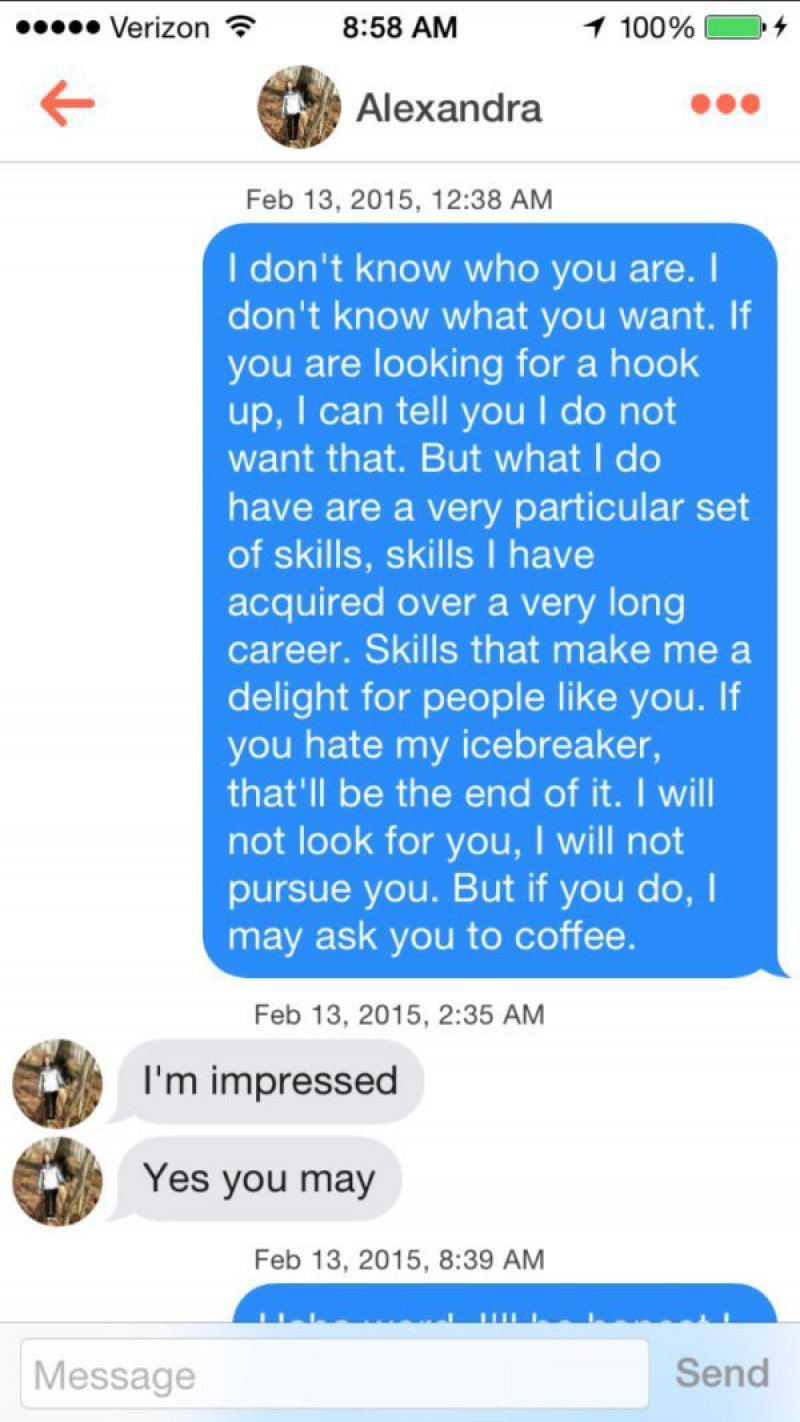 Lengthy, But Worked-15 Funniest Pickup Lines To Use On Tinder