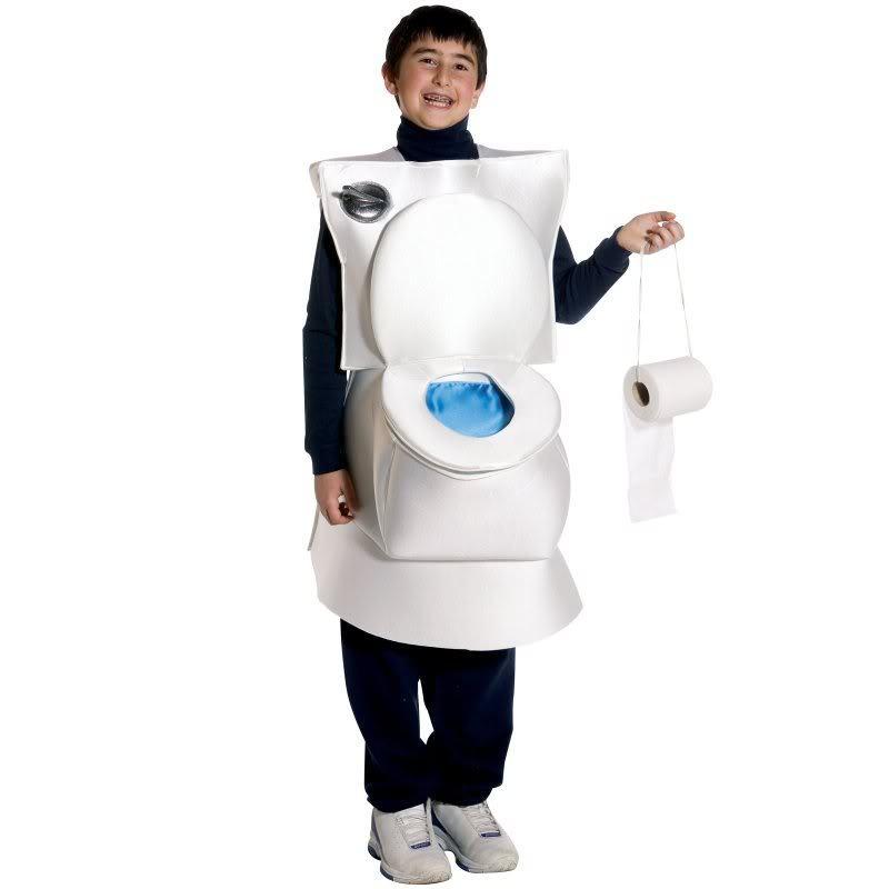 This Happy Kid and His Toilet Costume-15 Disgusting Kids Halloween Costumes Ever