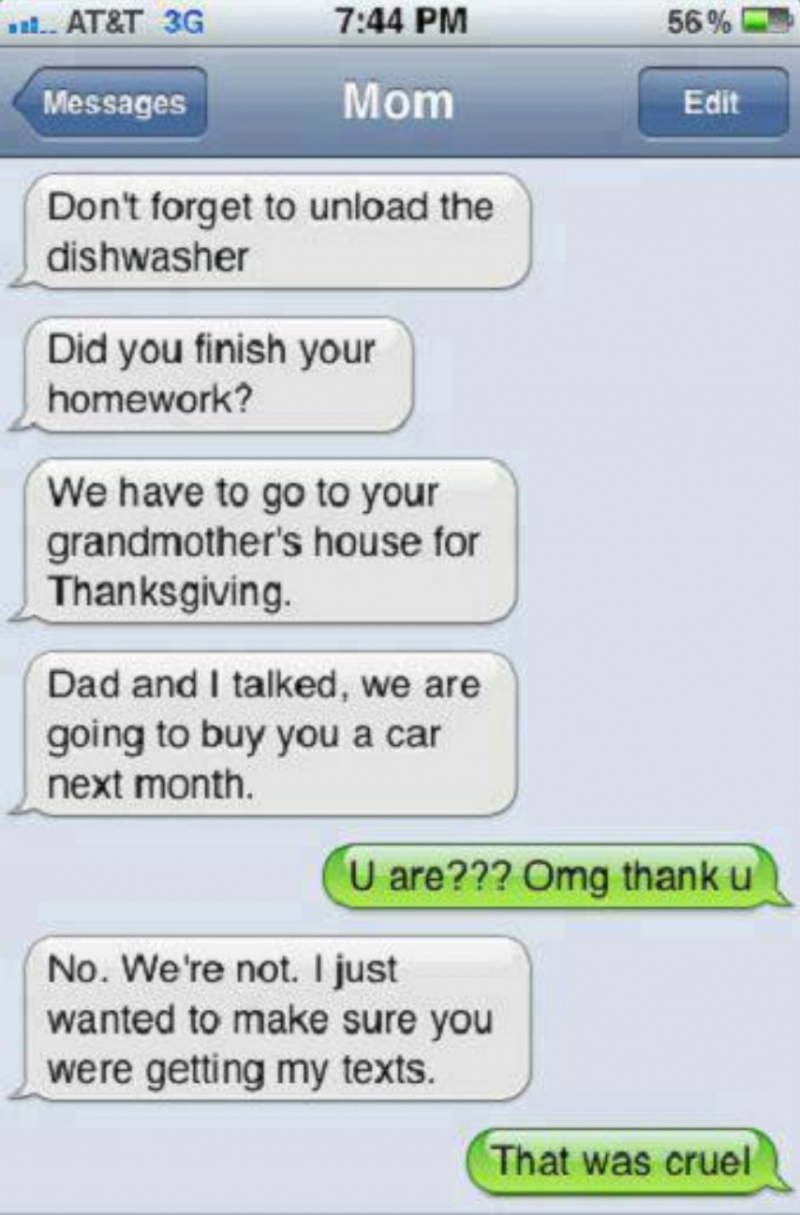 That Was Cruel Indeed-15 Most Awkward Texts From Mom