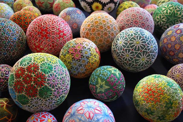 Jewels-Creative Embroidered Temari Spheres By A 92-Year-Old Grandmother