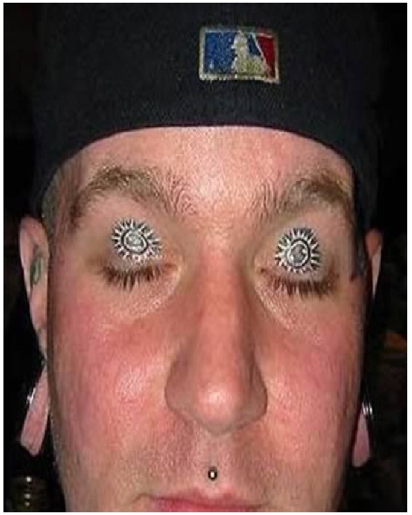 Sun-Weirdest Eyelid Tattoos