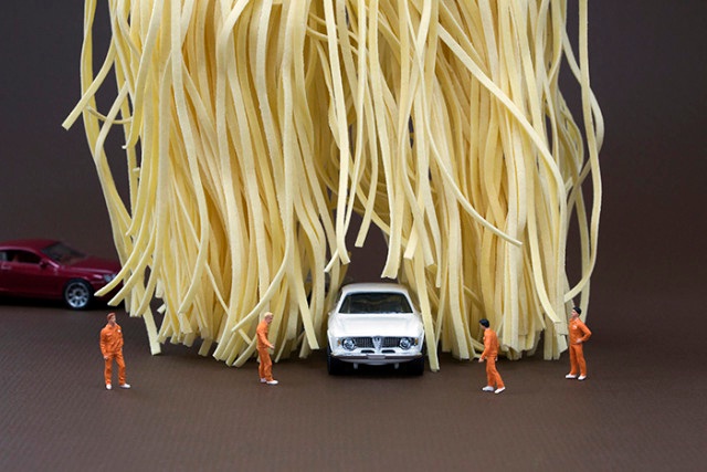 Pasta car wash-Adventures Of Tiny People In The World Of Food