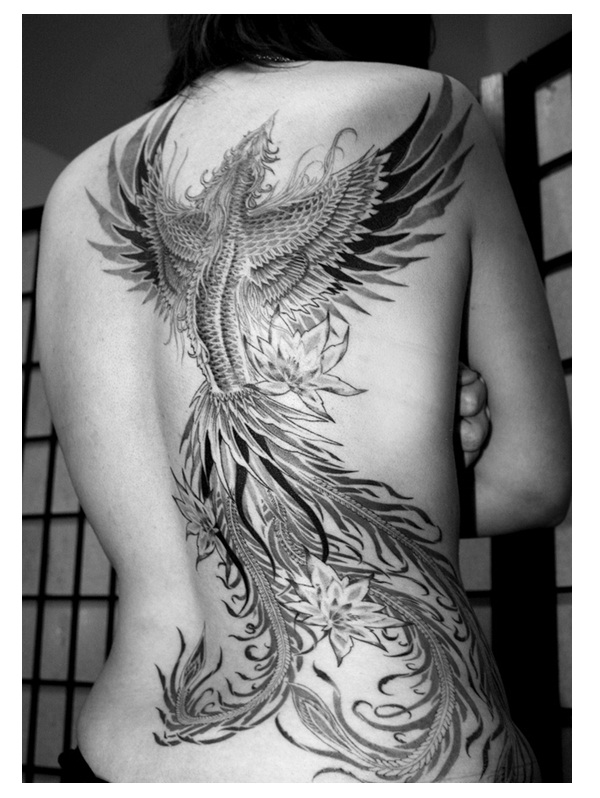 Black and white sensation-Amazing Looking Phoenix Tattoos