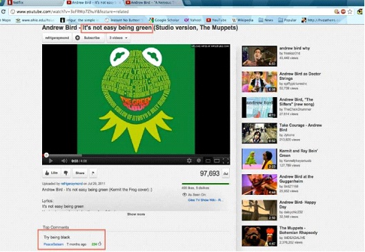 It's Not Easy Being Green ... or Black-Most Hilarious YouTube Comments