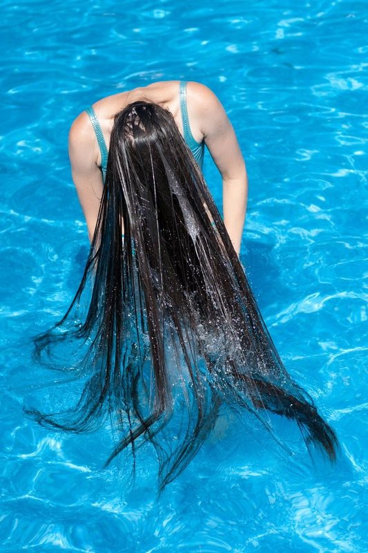 It soaks you-Long Hair Problems